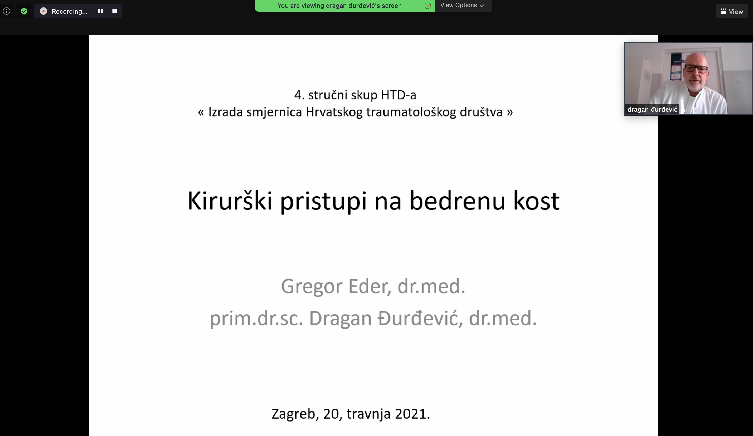 4. stručni skup HTD-a – „Izrada smjernica Hrvatskog traumatološkog društva – kuk i natkoljenica“ 20.04.2021.